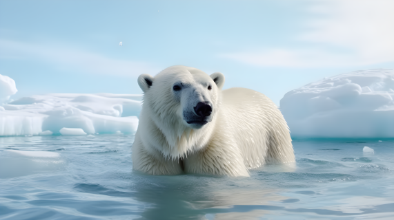 可爱北极熊高清摄影图片