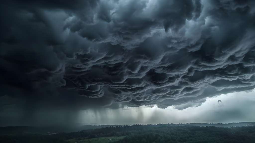 黑暗雷暴天空中的阴森图像摄影图片