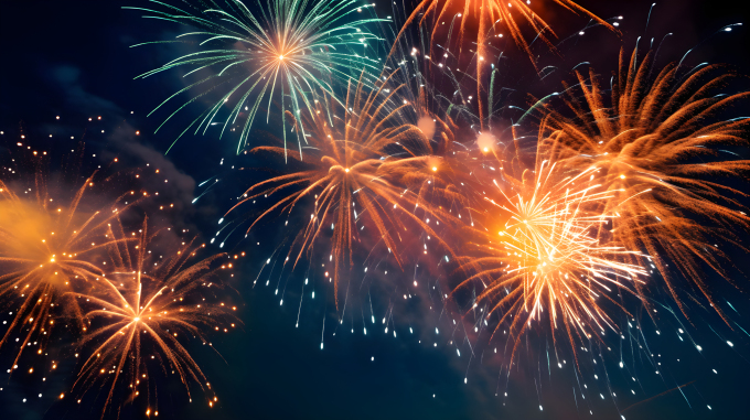 绚丽多彩的烟花摄影图片