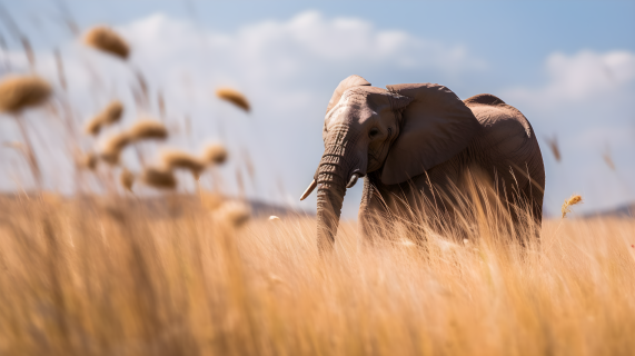 非洲草原真实风格大象摄影图片