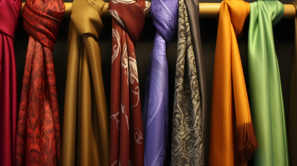 多彩丝巾行摄影版权图片下载