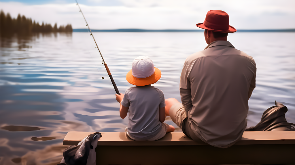 父子垂钓的渔人