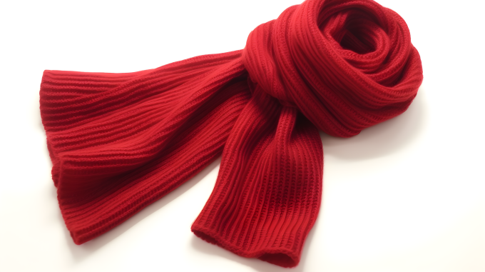 大红色围巾摄影图片