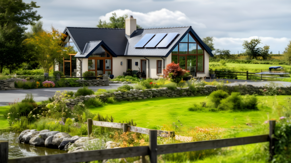 乡村田园风光宽敞农场别墅摄影版权图片下载