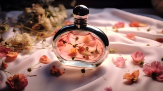 花香四溢的桌上摄影图片