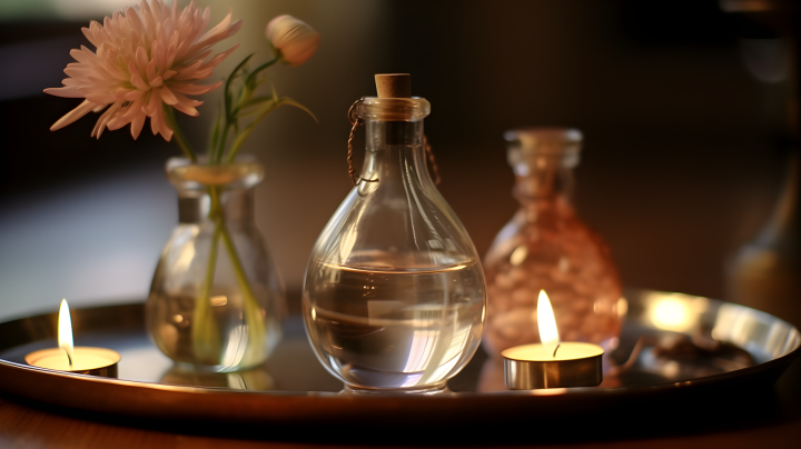 花瓶蜡烛摄影版权图片下载