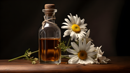 棕色油瓶上的雏菊摄影图片