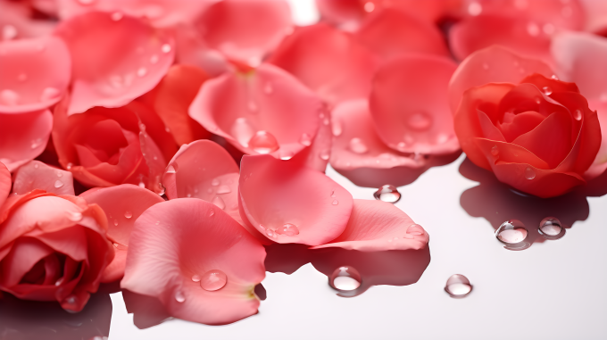 浪漫玫瑰花瓣摄影图