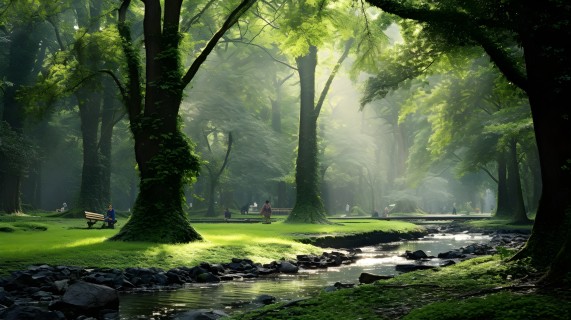 绿色森林真实摄影图片