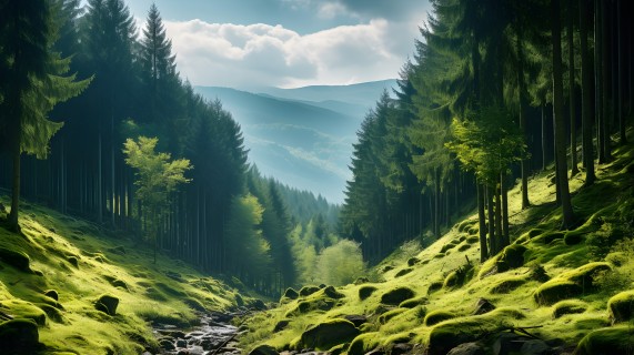 绿色森林真实摄影图