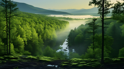 自然绿色森林真实摄影图片