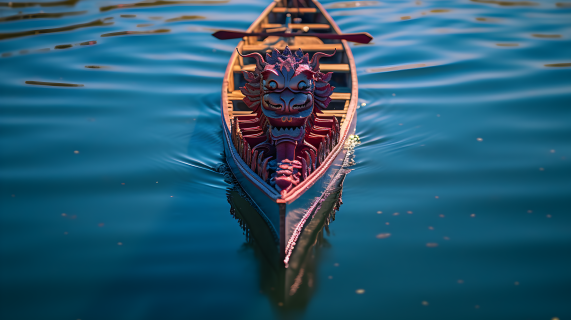 龙舟划桨摄影图片