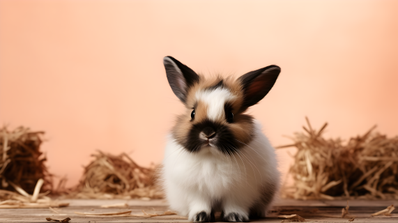 憨态可掬的兔子摄影图片