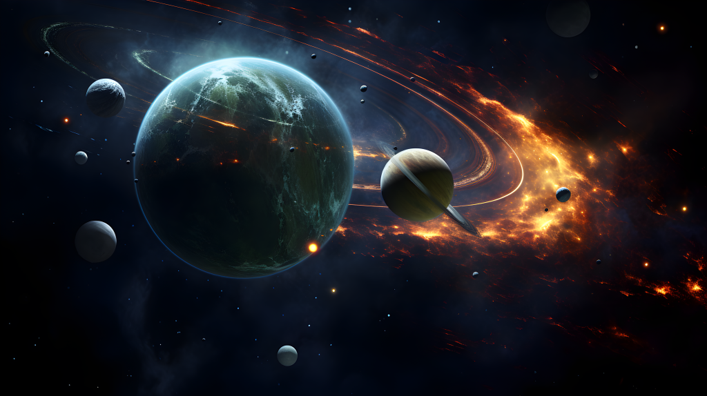 太空银河系行星摄影图片