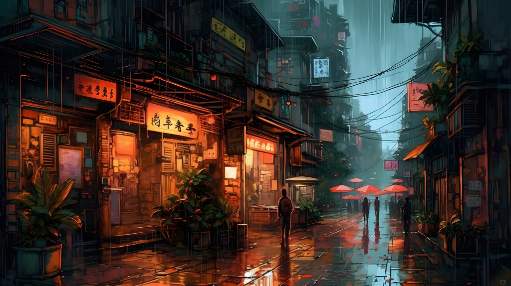 繁华多元的街头景象摄影图版权图片下载