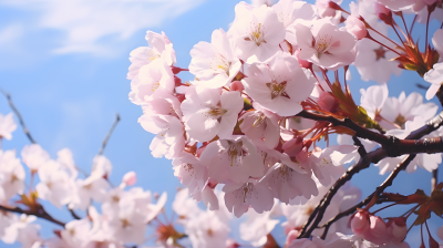 盛开的樱花分支摄影图片