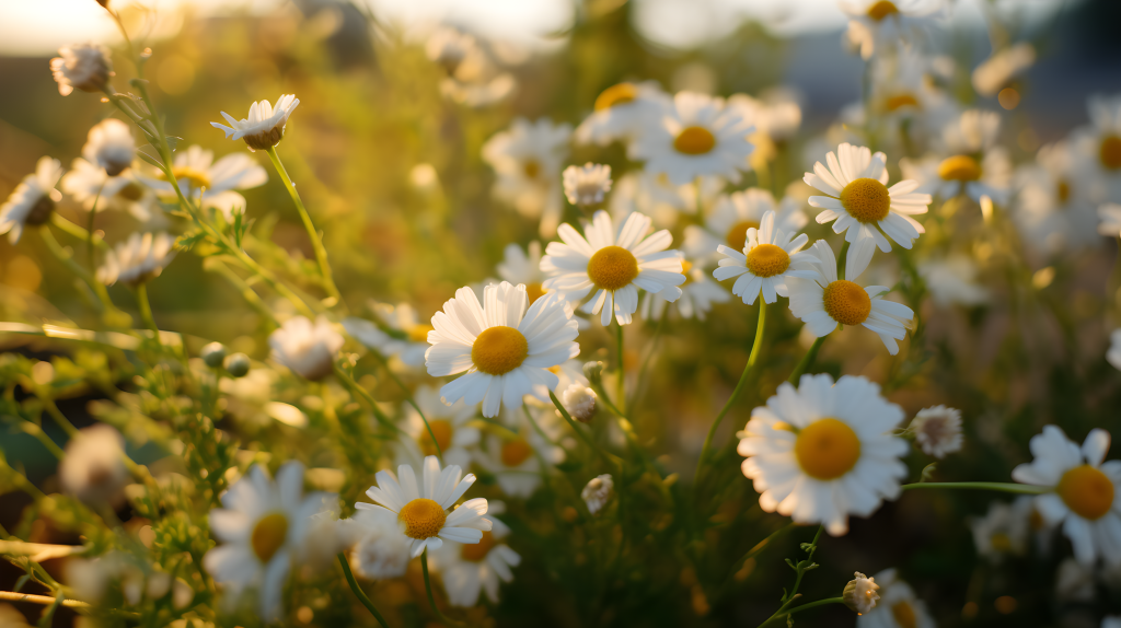 温馨有机黄白雏菊花摄影图版权图片下载