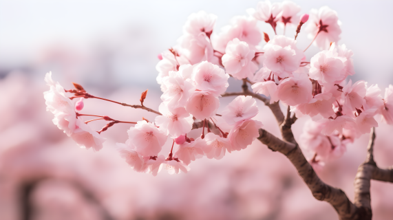 春日里的樱花树摄影图