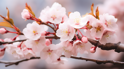 春日樱花树摄影图片