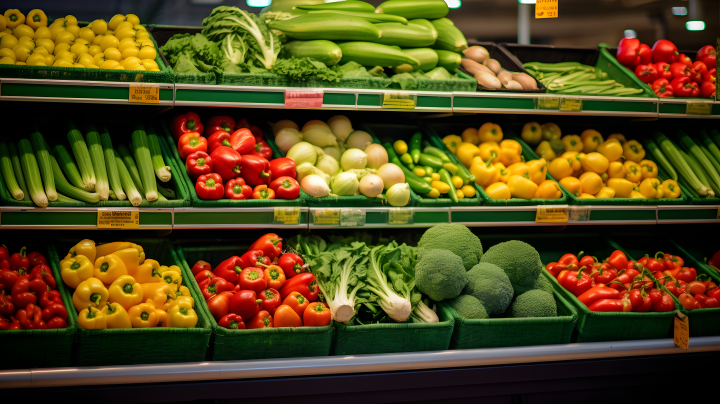 超市蔬菜水果展示摄影版权图片下载