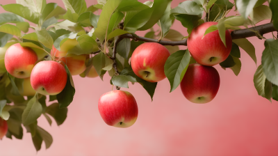 粉红红苹果和浅红苹果的摄影图片