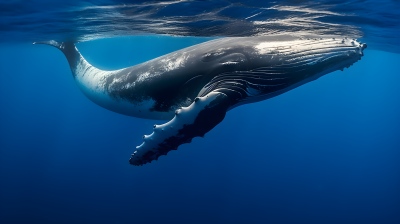 游弋的座头鲸摄影图