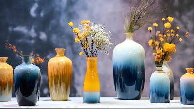 梦幻飘渺的陶瓷花瓶摄影图
