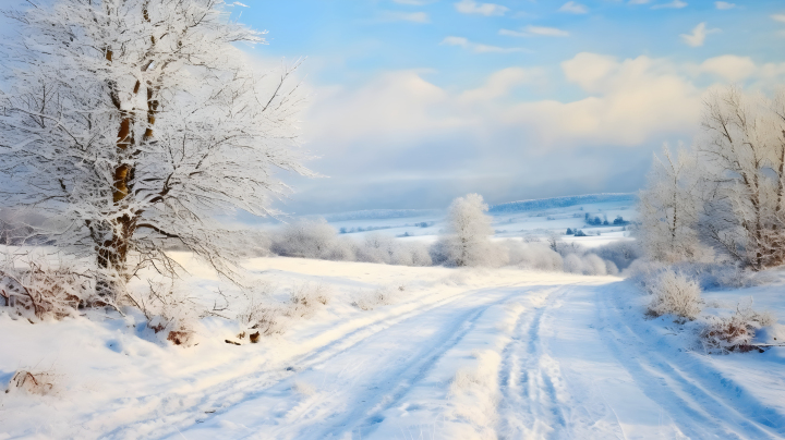 雪景冬日风光摄影版权图片下载