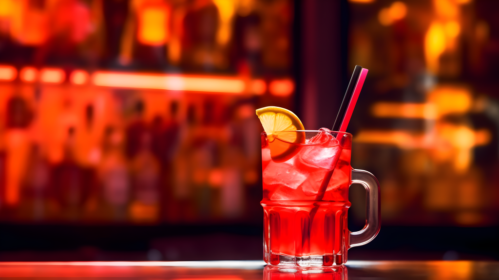 巴塞罗酒吧夜景摄影图