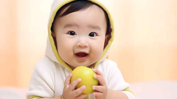 可爱快乐的亚洲婴儿摄影图片
