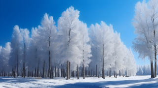 冬日雪景唯美雪松摄影图片