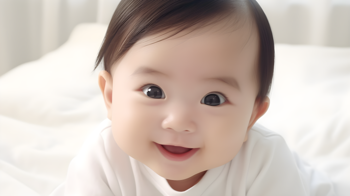 中国风婴儿微笑白纹理摄影图版权图片下载