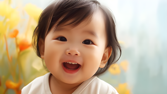 快乐的亚洲宝宝摄影图片