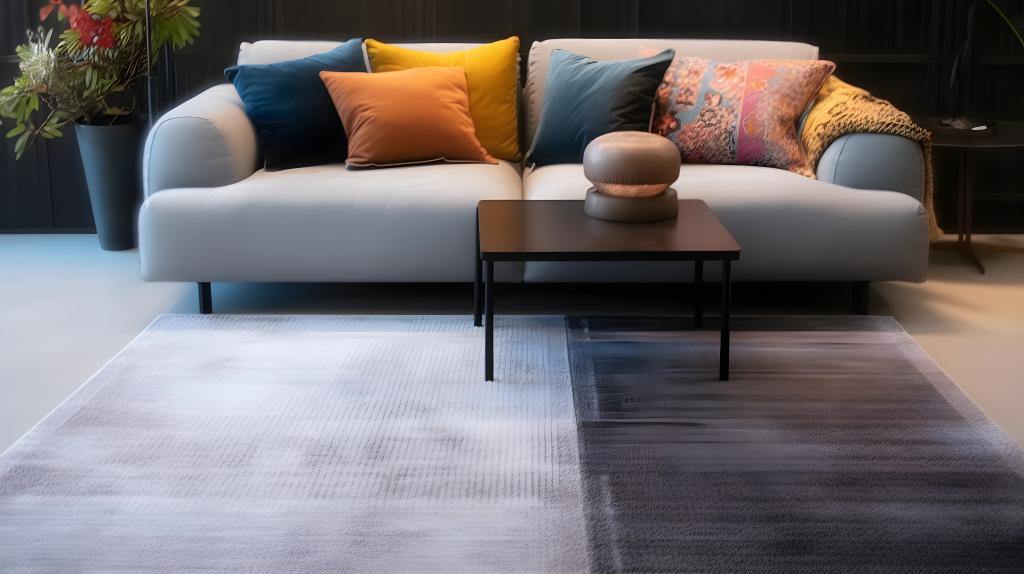 客厅沙发灰色地毯摄影版权图片下载