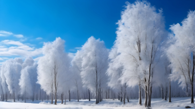寒冬树林自然风光摄影图