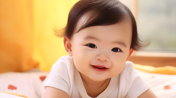 可爱快乐的亚洲宝宝摄影图片