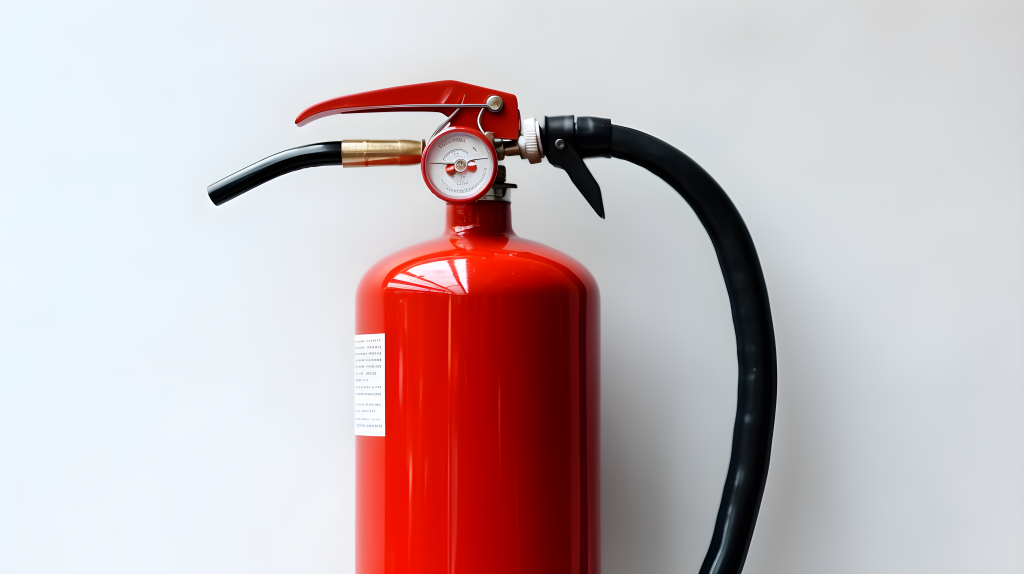 消防红色灭火器摄影图片
