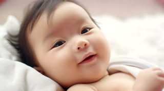 中国婴儿白底近景摄影图片