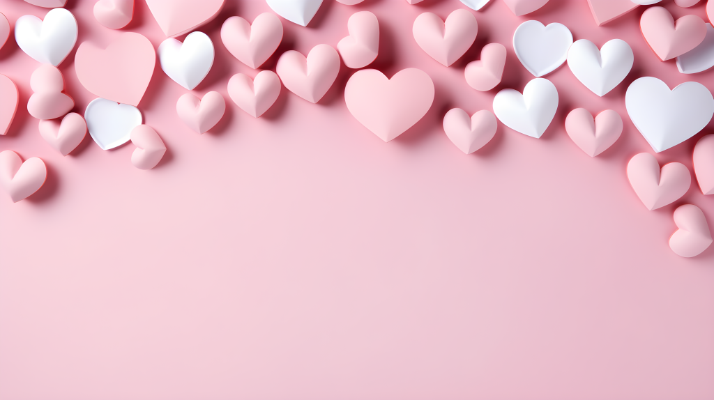 柔美浪漫的深粉色爱心摄影版权图片下载