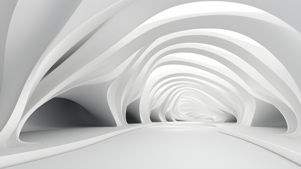 白色抽象曲线桥摄影图片