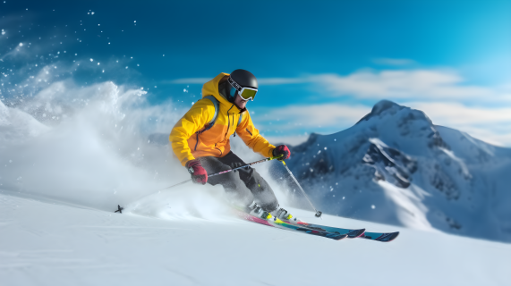滑雪者滑雪场摄影图片