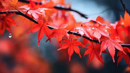 日本枫叶的秋色