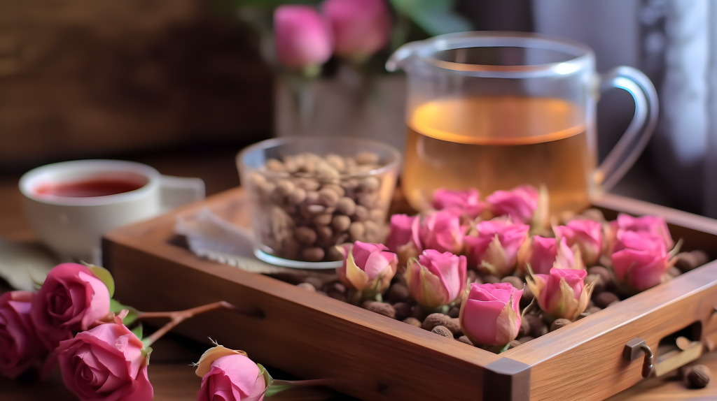 玫瑰花茶摄影版权图片下载