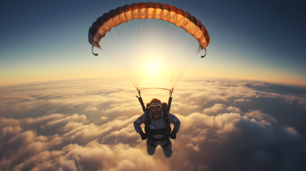 高空跳伞运动员摄影图片