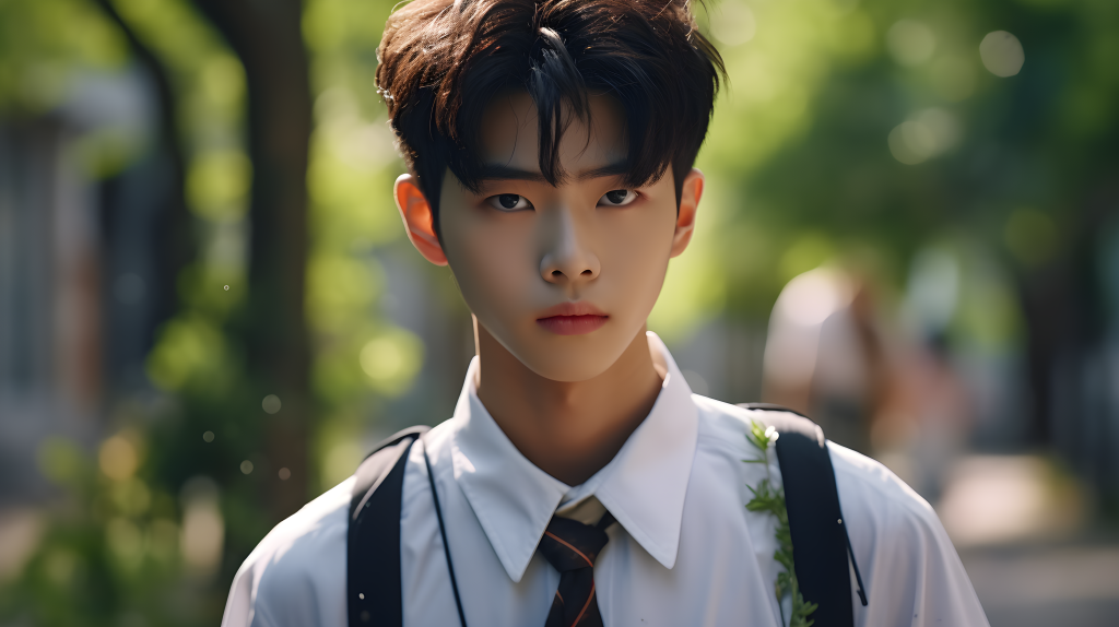 少年公园时光，清新简洁的摄影图