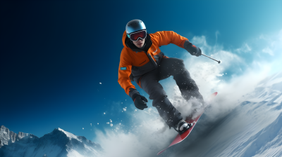 滑雪运动摄影图