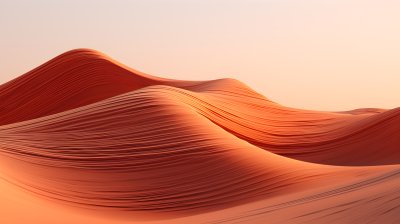 晨光沙漠中的波浪状悬崖摄影图