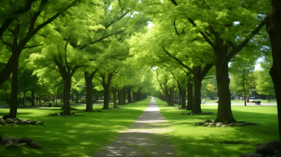 公园树林的绿色摄影图片