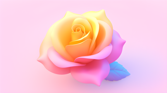 玫瑰3D图标粉红色摄影图片