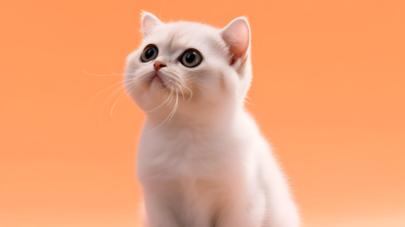 小猫睁大眼睛的摄影图